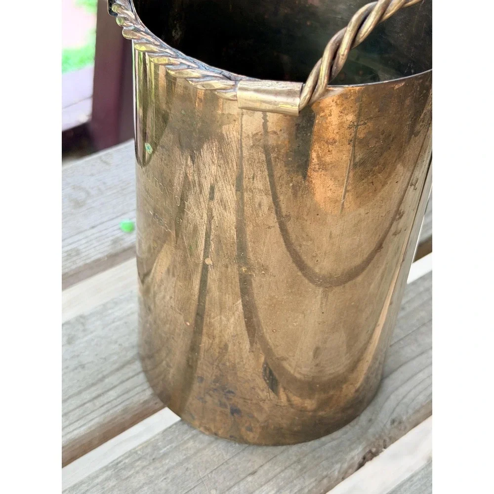 Vintage King Antonio LXVI Brass Vase • Twisted Handle Hacienda Decor (1986)
